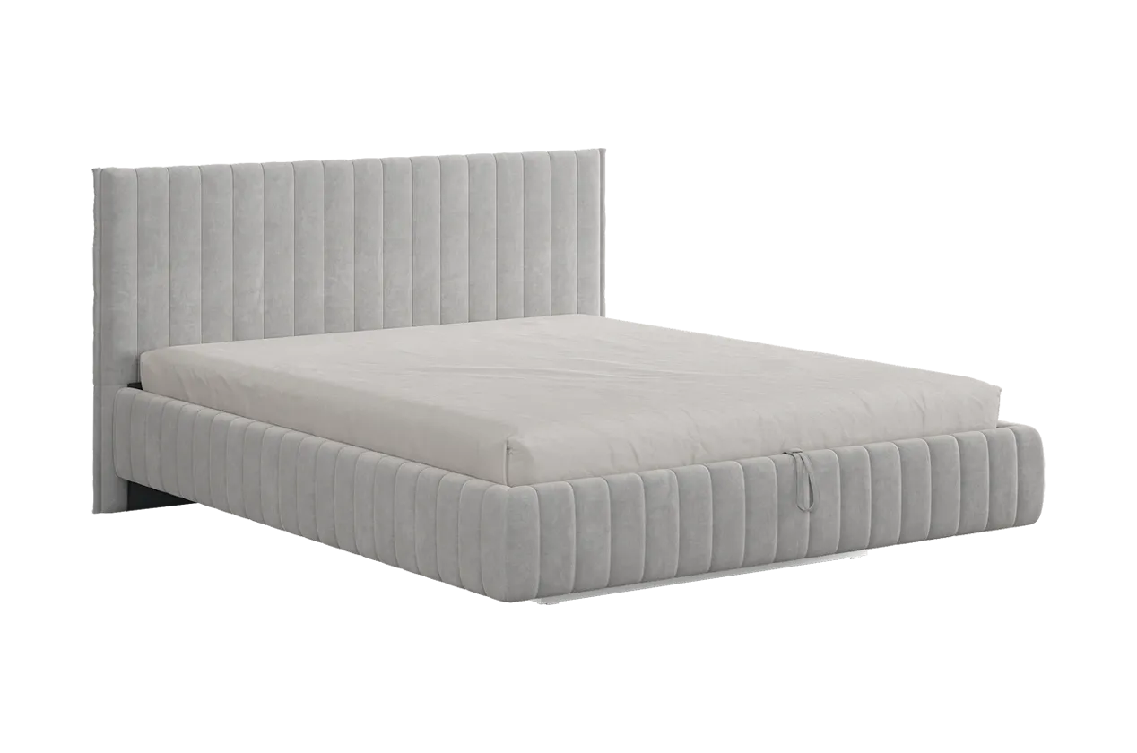 Кровать с подъемным механизмом Твикс 160х200 см галька (велюр) в Ноябрьске - noyabrsk.mebel-tymen.ru | фото