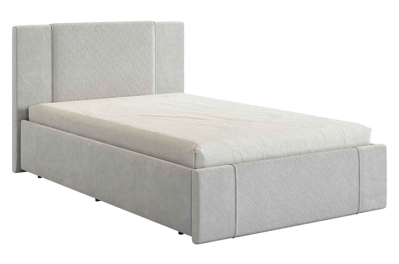 Кровать с основанием Хлоя 120х200 см галька (велюр) в Ноябрьске - noyabrsk.mebel-tymen.ru | фото