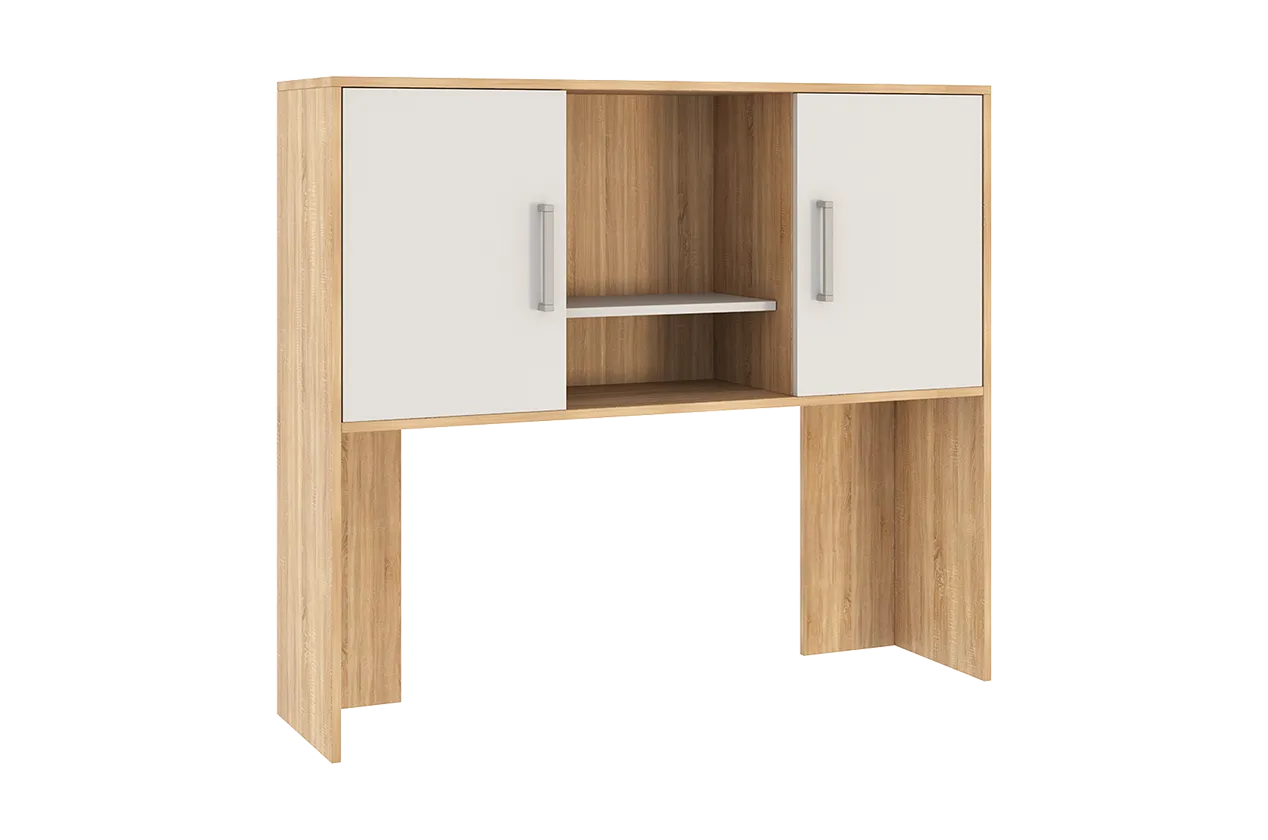 Надстройка стола компьютерного 1200 Лайт-2 дуб сонома/белый в Ноябрьске - noyabrsk.mebel-tymen.ru | фото