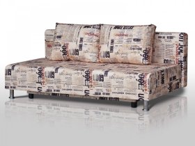 Диван Комфорт Лайт без подлокотников 2 подушки принт Газета в Ноябрьске - noyabrsk.mebel-tymen.ru | фото