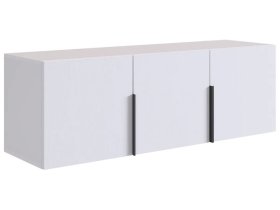 Антресоль трехдверная L1200 Баско белое дерево в Ноябрьске - noyabrsk.mebel-tymen.ru | фото