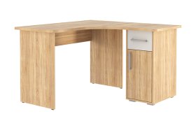 Стол компьютерный 1200 угловой Лайт-1 дуб сонома/белый в Ноябрьске - noyabrsk.mebel-tymen.ru | фото
