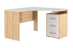 Стол компьютерный 1200 угловой Лайт-2 дуб сонома/белый в Ноябрьске - noyabrsk.mebel-tymen.ru | фото