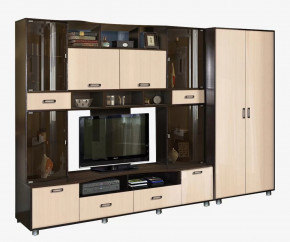 Гостиная Аллегро, вариант 4, венге Linum/дуб белфорт в Ноябрьске - noyabrsk.mebel-tymen.ru | фото