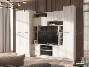 Гостиная Флора без зеркала Дуб Крафт Белый в Ноябрьске - noyabrsk.mebel-tymen.ru | фото