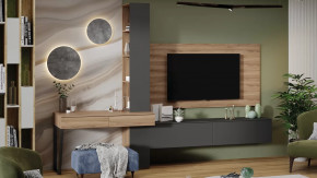 Гостиная «Порто» №8 Яблоня Беллуно, Графит софт в Ноябрьске - noyabrsk.mebel-tymen.ru | фото