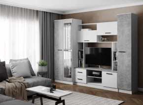 Гостиная СОЛО (ш2700*г500*в2100мм), ЛДСП Белый / ЛДСП Ателье светлое в Ноябрьске - noyabrsk.mebel-tymen.ru | фото