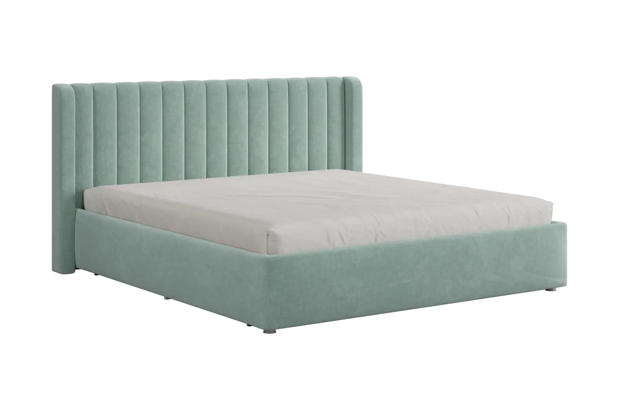 Кровать (каркас) Ева 180х200 см мята (велюр) в Ноябрьске - noyabrsk.mebel-tymen.ru | фото