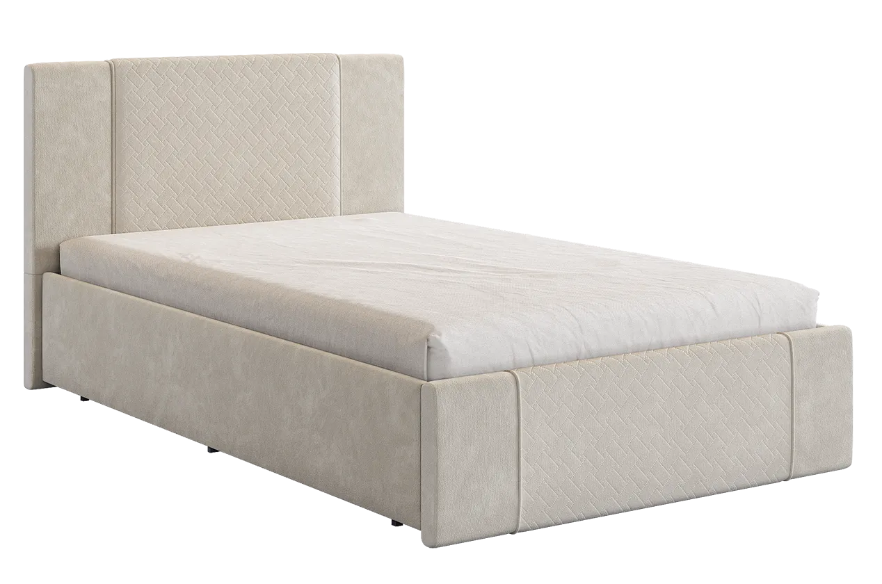 Кровать с основанием Хлоя 120х200 см крем (велюр) в Ноябрьске - noyabrsk.mebel-tymen.ru | фото