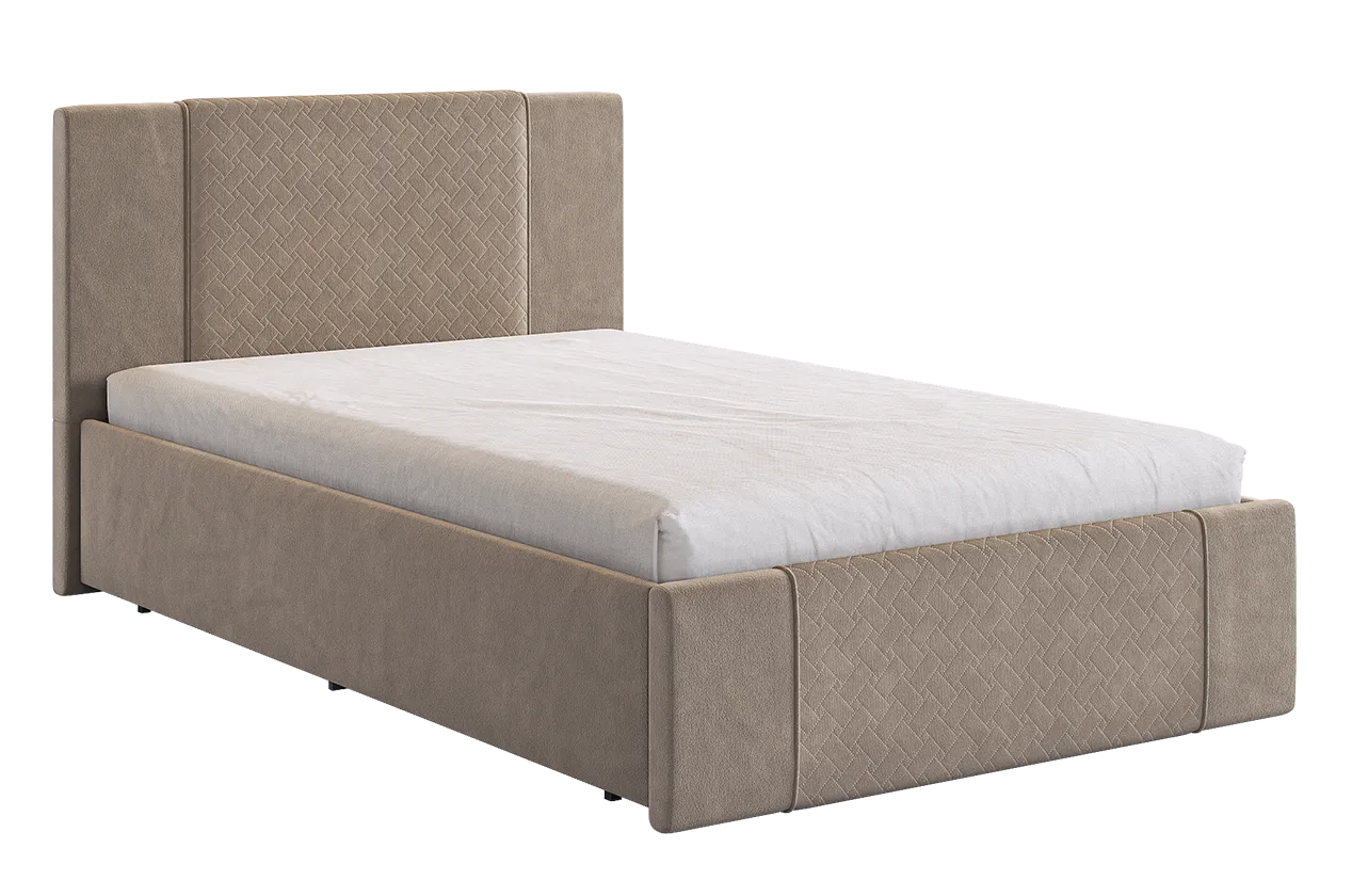 Кровать с основанием Хлоя 120х200 см латте (велюр) в Ноябрьске - noyabrsk.mebel-tymen.ru | фото