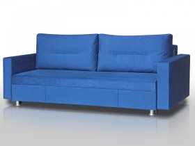 Диван Комфорт с прямыми подлокотниками синий в Ноябрьске - noyabrsk.mebel-tymen.ru | фото