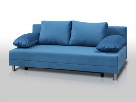 Диван Комфорт без подлокотников 4 подушки микровелюр голубой в Ноябрьске - noyabrsk.mebel-tymen.ru | фото