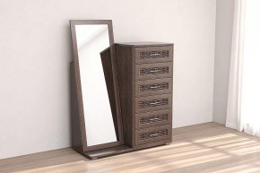 Комод Кэт-4 6 ящиков с зеркалом Венге Диал в Ноябрьске - noyabrsk.mebel-tymen.ru | фото