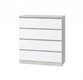 Комод Лори, 4 ящика, дуб серый/белый в Ноябрьске - noyabrsk.mebel-tymen.ru | фото