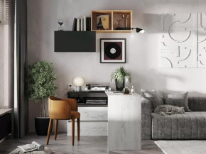 Комод с приставным столом Кент-1 Секция-5-6 Дуб Крафт Белый/Антрацит в Ноябрьске - noyabrsk.mebel-tymen.ru | фото