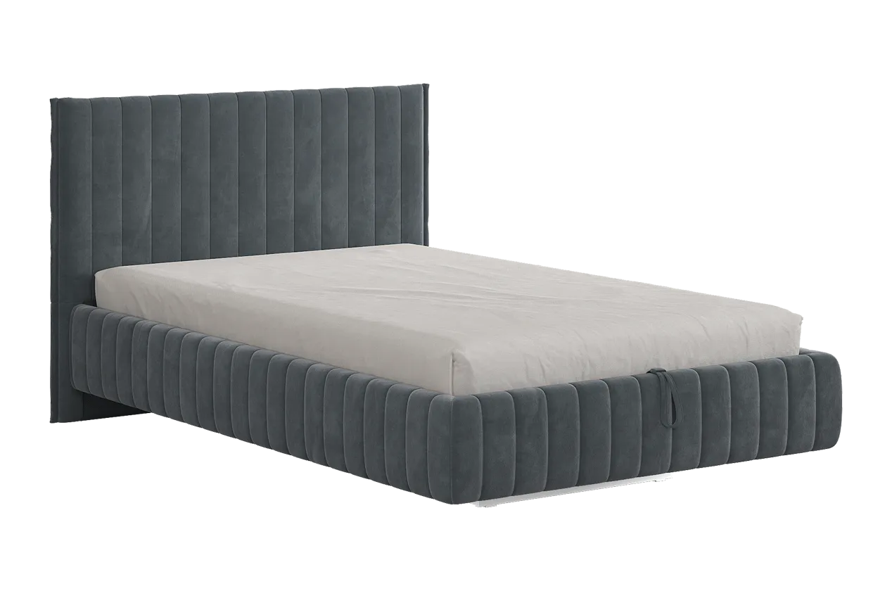 Кровать с подъемным механизмом Твикс 120х200 см графит (велюр) в Ноябрьске - noyabrsk.mebel-tymen.ru | фото