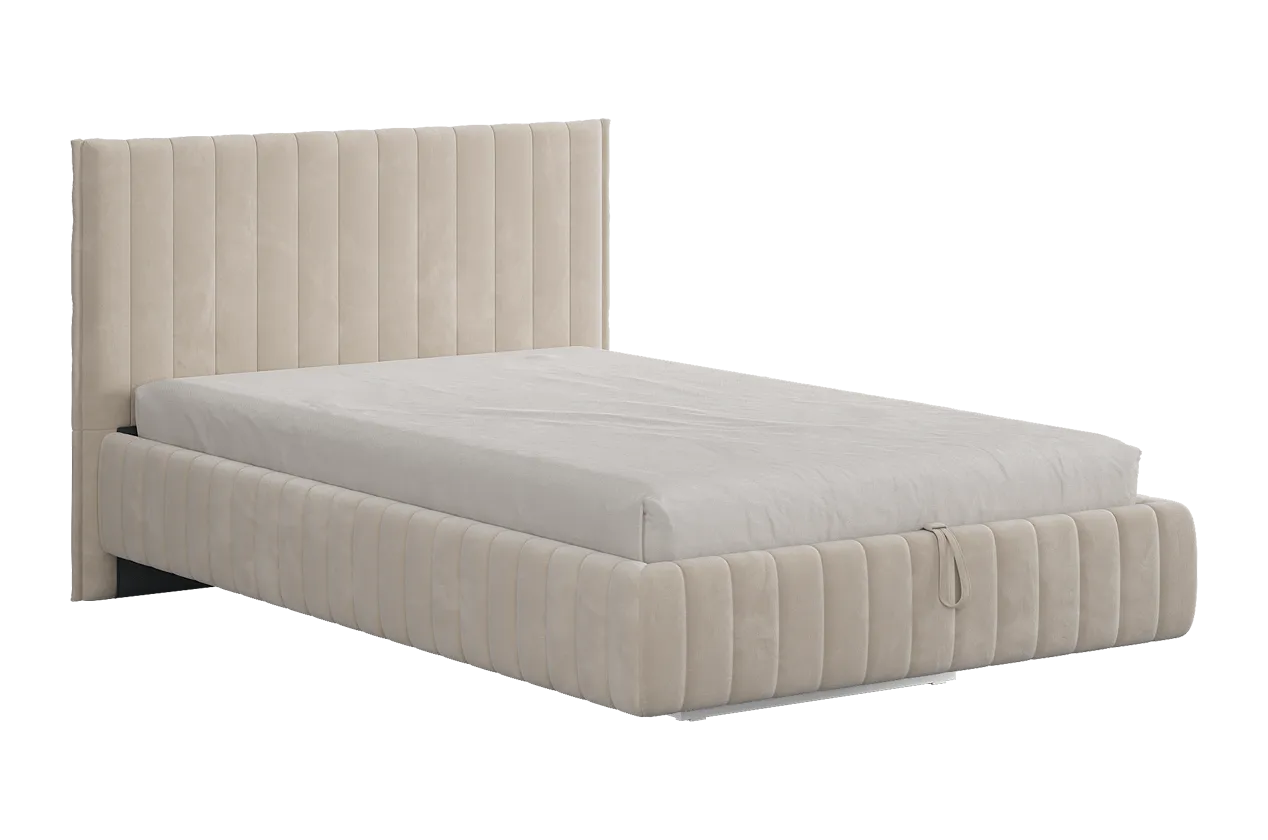 Кровать с подъемным механизмом Твикс 120х200 см крем (велюр) в Ноябрьске - noyabrsk.mebel-tymen.ru | фото