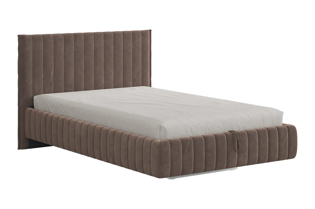 Кровать с подъемным механизмом Твикс 120х200 см латте (велюр) в Ноябрьске - noyabrsk.mebel-tymen.ru | фото