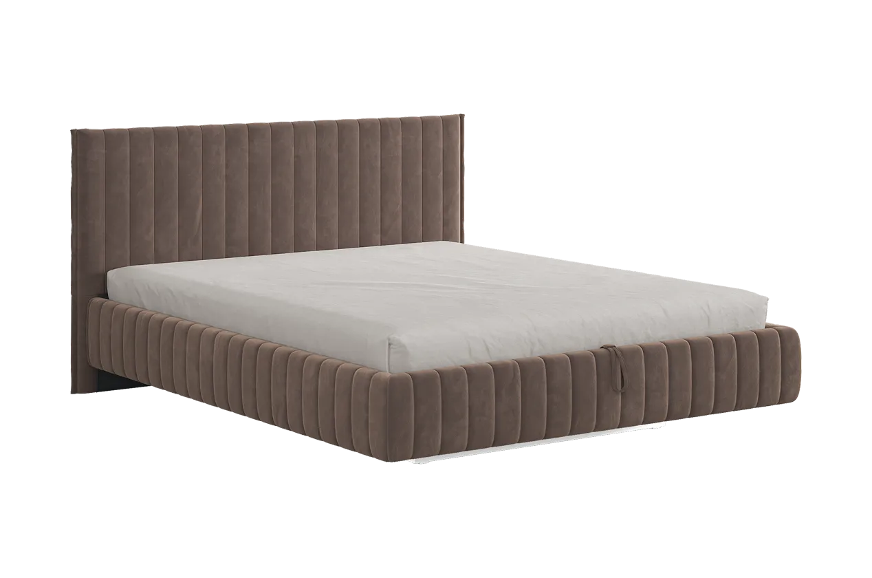 Кровать с подъемным механизмом Твикс 160х200 см латте (велюр) в Ноябрьске - noyabrsk.mebel-tymen.ru | фото