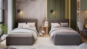 Кровать «Тейлор»  Велюр Neo Серый в Ноябрьске - noyabrsk.mebel-tymen.ru | фото