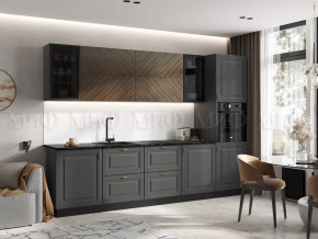 Кухня Престиж 3,0м Компоновка №1 (Графит/Графит софт/Прайм орех) в Ноябрьске - noyabrsk.mebel-tymen.ru | фото