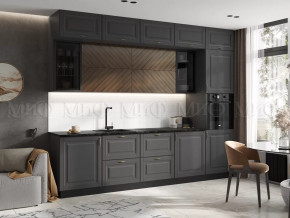 Кухня Престиж 3,0м Компоновка №2 (Графит/Графит софт/Прайм орех) в Ноябрьске - noyabrsk.mebel-tymen.ru | фото