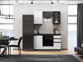 Кухня Техно-6 1,5м (Графит/Белый снег софт/Графит софт) в Ноябрьске - noyabrsk.mebel-tymen.ru | фото