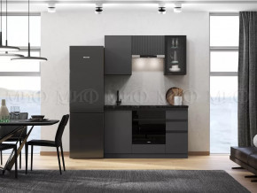 Кухня Техно-6 1,5м (Графит/Графит софт) в Ноябрьске - noyabrsk.mebel-tymen.ru | фото