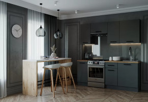 Кухонный гарнитур Антрацит-2000 столешница 26 мм в Ноябрьске - noyabrsk.mebel-tymen.ru | фото