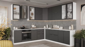 Кухонный гарнитур «Белладжио» №13 Белый, Софт графит в Ноябрьске - noyabrsk.mebel-tymen.ru | фото