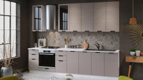 Кухонный гарнитур «Гренада» №15 Белый, Холст латте в Ноябрьске - noyabrsk.mebel-tymen.ru | фото