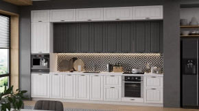 Кухонный гарнитур «Лина» №9 Белый, Графит в Ноябрьске - noyabrsk.mebel-tymen.ru | фото