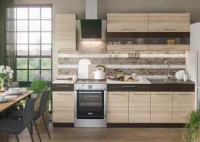 Кухонный гарнитур Маша 2,0 м венге/дуб сонома в Ноябрьске - noyabrsk.mebel-tymen.ru | фото