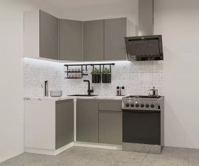 Кухонный угловой гарнитур арт.2, 1200x1400 мм, Лайн/Обсидиан в Ноябрьске - noyabrsk.mebel-tymen.ru | фото