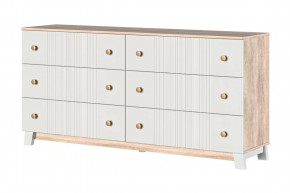 Ланзетти Комод 6 ящиков Дуб Торонто/Жемчуг в Ноябрьске - noyabrsk.mebel-tymen.ru | фото