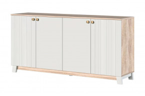 Ланзетти Тумба 4 двери Дуб Торонто/Жемчуг в Ноябрьске - noyabrsk.mebel-tymen.ru | фото