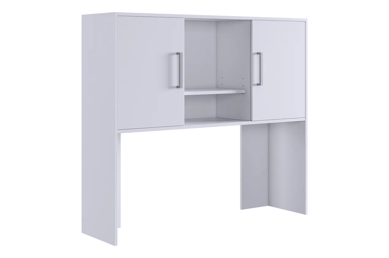 Надстройка стола компьютерного 1200 Лайт-2 белый/белый в Ноябрьске - noyabrsk.mebel-tymen.ru | фото