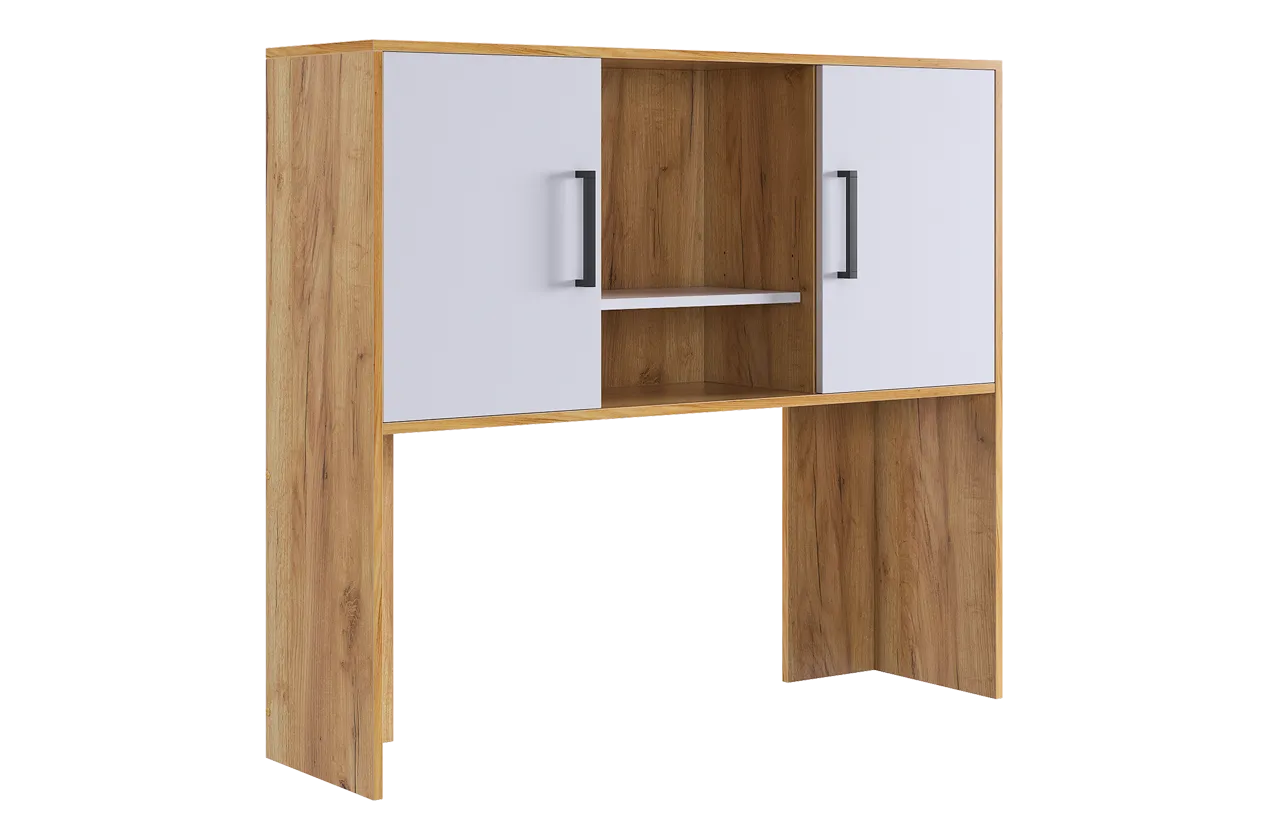 Надстройка стола компьютерного 1200 Лайт-2 дуб крафт золотой/белый в Ноябрьске - noyabrsk.mebel-tymen.ru | фото