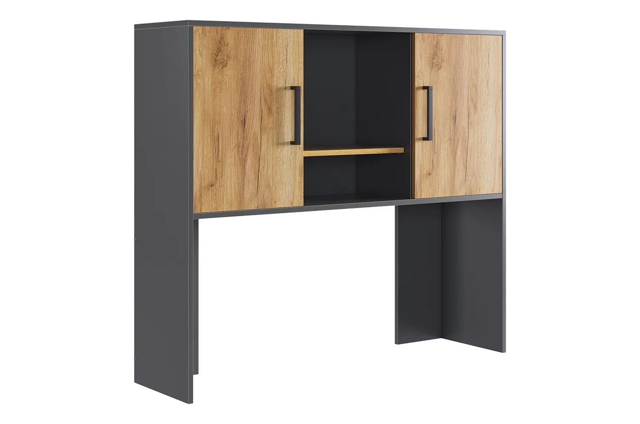 Надстройка стола компьютерного 1200 Лайт-2 графит/дуб крафт золотой в Ноябрьске - noyabrsk.mebel-tymen.ru | фото