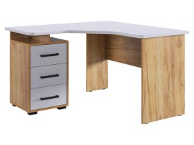 Стол компьютерный 1200 угловой Лайт-2 дуб крафт золотой/белый в Ноябрьске - noyabrsk.mebel-tymen.ru | фото