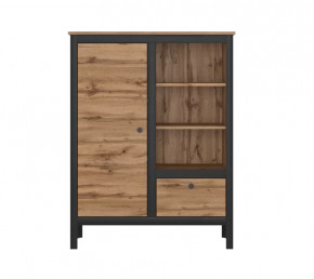 LOFT шкаф REG1D1S/90 (Дуб вотан/Черный) в Ноябрьске - noyabrsk.mebel-tymen.ru | фото