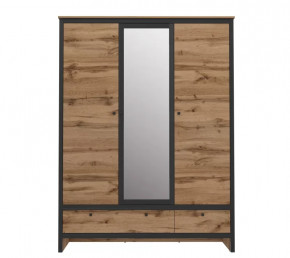 LOFT шкаф SZF3D2S (Дуб вотан/ Черный) в Ноябрьске - noyabrsk.mebel-tymen.ru | фото