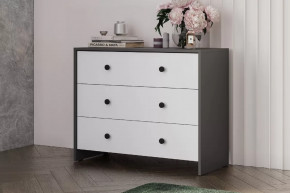 Модульная система "Дольче" Комод 3 ящика Графит / белый в Ноябрьске - noyabrsk.mebel-tymen.ru | фото