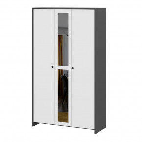 Модульная система "Дольче" Шкаф трехстворчатый Графит / белый в Ноябрьске - noyabrsk.mebel-tymen.ru | фото