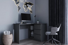 МОРИ МС-16 Стол угловой с 3мя ящ., УНИ (ш1244*г850*в770мм), ЛДСП Графит (МП) в Ноябрьске - noyabrsk.mebel-tymen.ru | фото