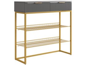 Обувница Классная 1 графит/графит матовый/золото в Ноябрьске - noyabrsk.mebel-tymen.ru | фото