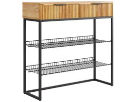 Обувница Классная 1 дуб крафт золотой/акация светлая/черный муар в Ноябрьске - noyabrsk.mebel-tymen.ru | фото