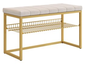 Обувница Классная 2 золото/крем (велюр) в Ноябрьске - noyabrsk.mebel-tymen.ru | фото