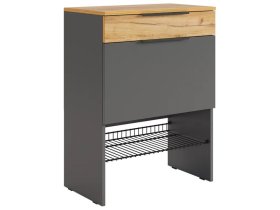 Обувница Баско графит/дуб крафт золотой в Ноябрьске - noyabrsk.mebel-tymen.ru | фото