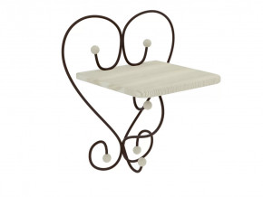 Полка настенная Милсон белая-металл коричневый в Ноябрьске - noyabrsk.mebel-tymen.ru | фото